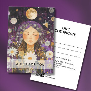 Cosmic Girl Boho Moon QR Code Gift Certificate
