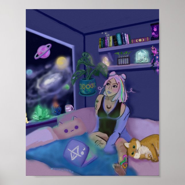 Cosmic Girl Poster Print - by Nephele (Front)