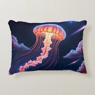 Cosmic Glowing Jellyfish Accent Pillow