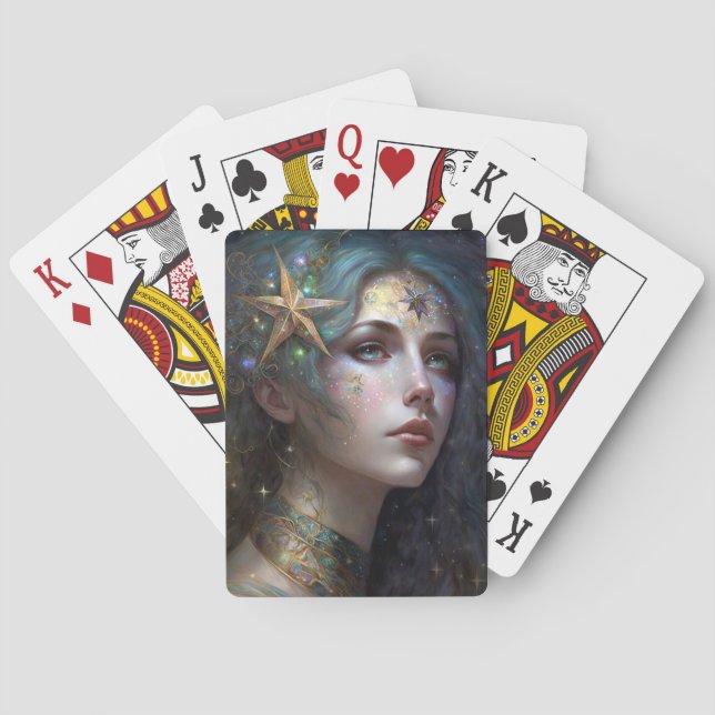 Cosmic Goddess Fantasy Art Playing Cards (Back)