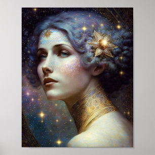 Cosmic Goddess Fantasy Art Poster