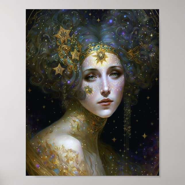 Cosmic Goddess Fantasy Art Poster (Front)