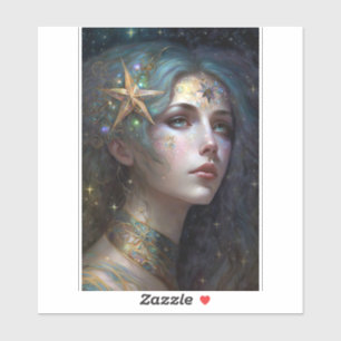 Cosmic Goddess Fantasy Art Sticker