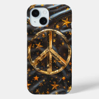 Cosmic Gold Peace Symbol Phone Case