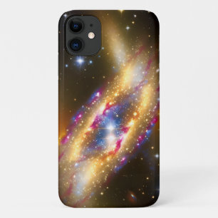 Cosmic Gold Pink Blue exploding stars galactic iPhone 11 Case