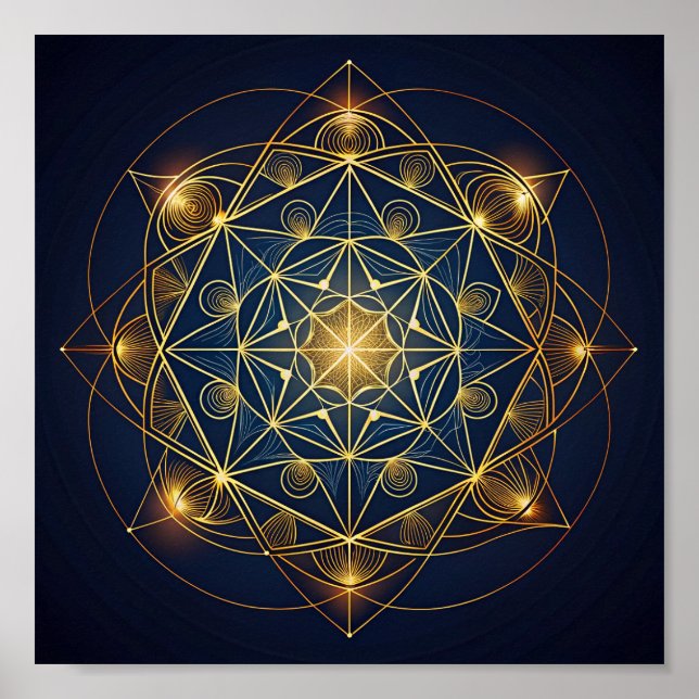 Cosmic Golden Blueprint Poster (Front)