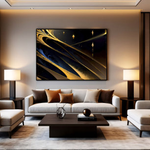Cosmic Golden Flow Canvas Print