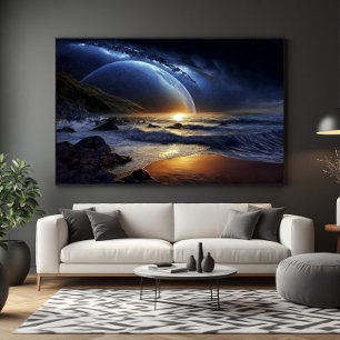 Cosmic Golden Flow Canvas Print