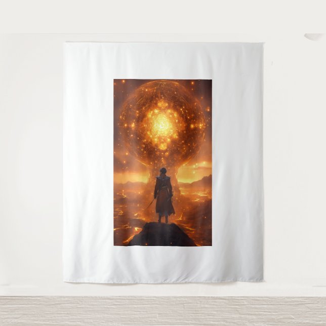 Cosmic Gravity T-Shirt Design Tapestry (Front)