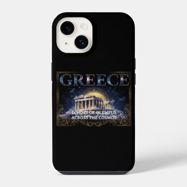 Cosmic Greece Ancient Temple Celestial Art iPhone Case (Back)