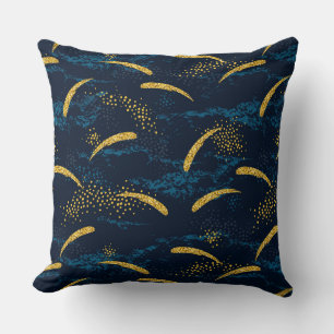 Cosmic Green And Gold  Throw Pillow