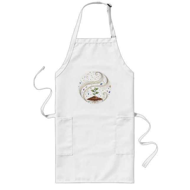 Cosmic Growth Nature Plant with Roots and Stars  Long Apron (Front)