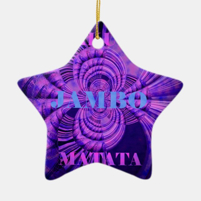 Cosmic Hakuna Art Print Ceramic Ornament (Front)