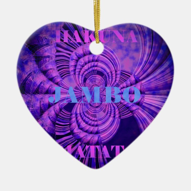 Cosmic Hakuna Art Print Ceramic Ornament (Front)