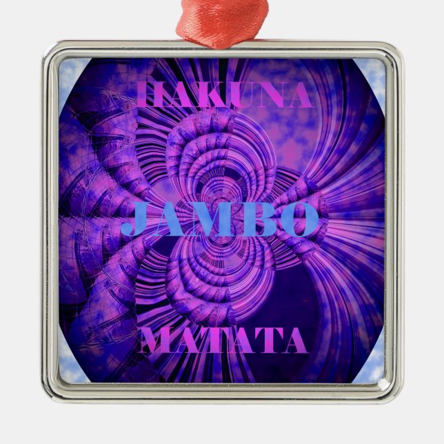 Cosmic Hakuna Art Print Metal Ornament (Front)