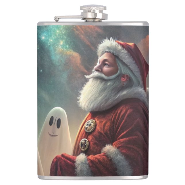 Cosmic Halloween Encounter Hip Flask (Front)