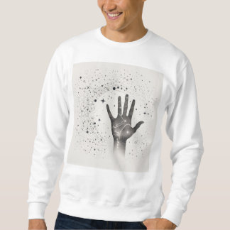 Cosmic Hand in Starry Galaxy – Surreal Spiritual S Sweatshirt