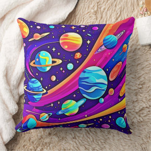 Cosmic Harmony Art Throw Pillow