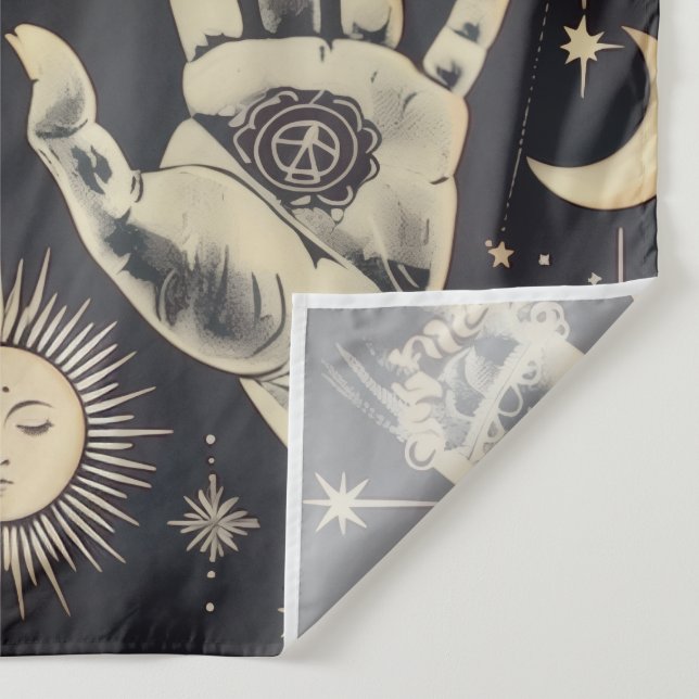 🌙 Cosmic Harmony Sun & Moon Tapestry (Detail)
