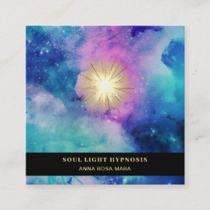*~* Cosmic Healing Universe Stars Energy Sun Burst Square Business Card