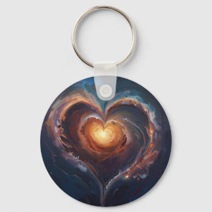 Cosmic Heart Galaxy Love Art – Universe Romance  Keychain