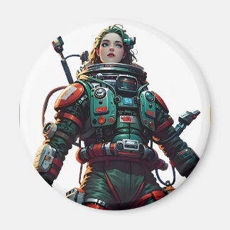 Cosmic Hero: Customizable Space-Themed Merchandise Magnet