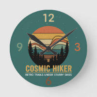 Cosmic Hiker Retro 70s Sunset Space Forest Stars