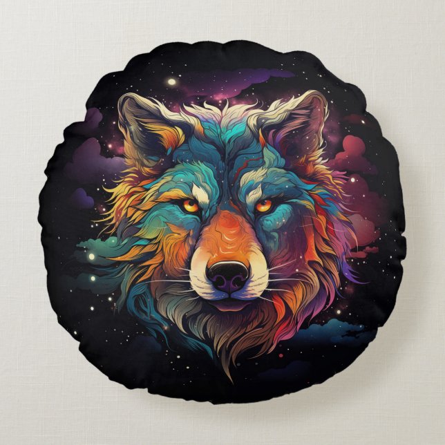 Cosmic Howl Round Pillow (Front)