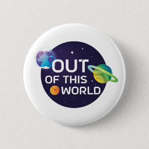 Cosmic Illustration Out of this World Outer Space 2 Inch Round Button
