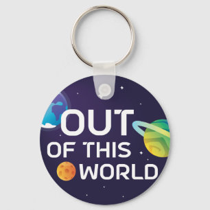 Cosmic Illustration Out of this World Outer Space Keychain