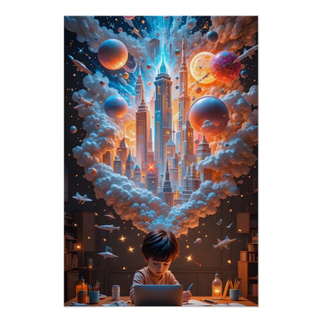 Cosmic Imagination Scene Poster (Front)