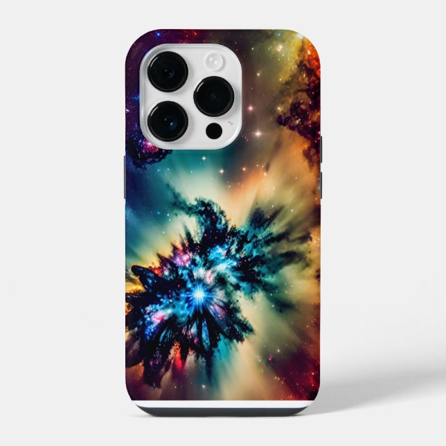 Cosmic indigo exploded mesmerizing space landscape iPhone case (Back)