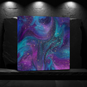 Cosmic Ink Turquoise Blue Purple Galaxy Nebula Binder