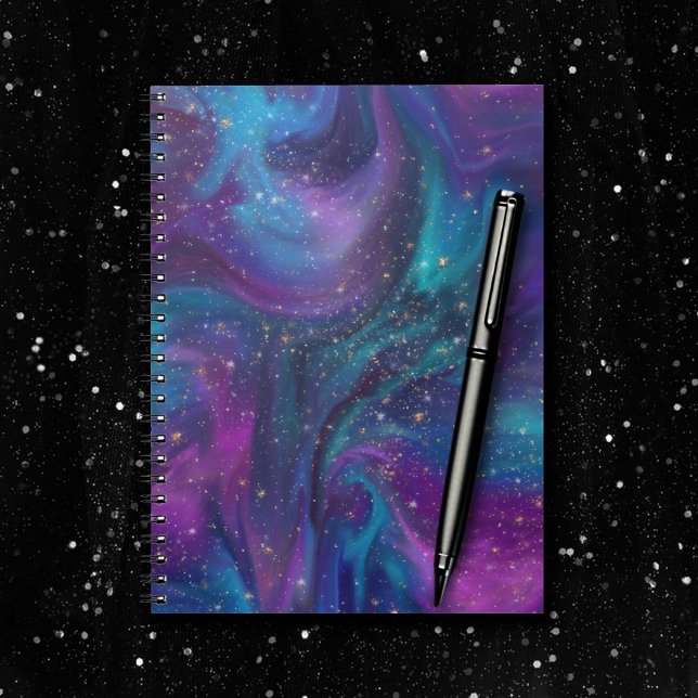 Cosmic Ink | Turquoise Blue Purple Galaxy Nebula Notebook (Creator Uploaded)