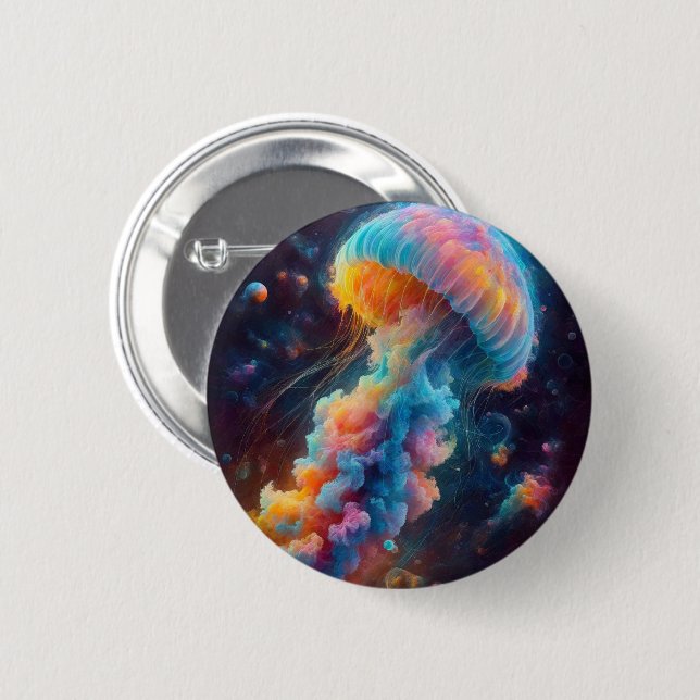 Cosmic Jellyfish Artwork 2 Inch Round Button (Front & Back)