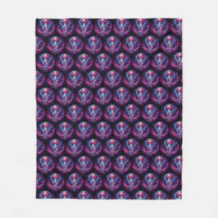 Cosmic Jellyfish Artwork Galaxy Fleece Blanket