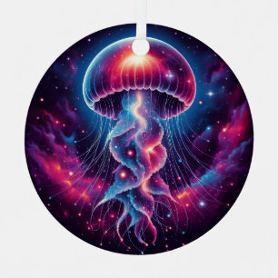 Cosmic Jellyfish Artwork Galaxy Metal Ornament