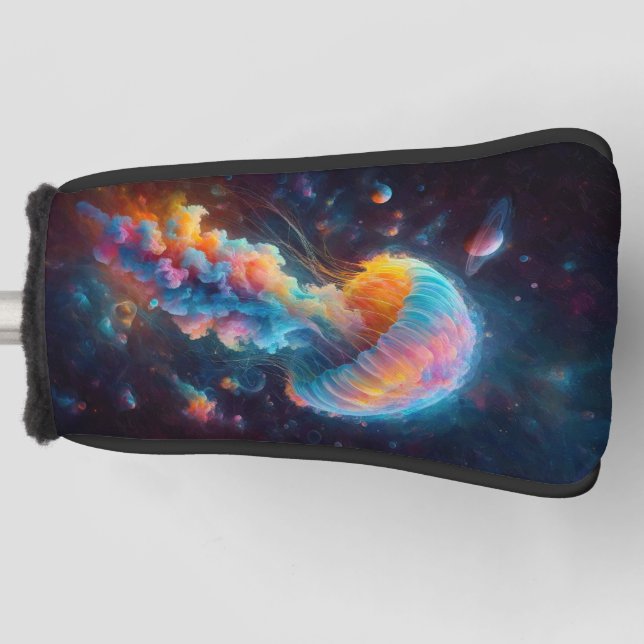 Cosmic Jellyfish Artwork Golf Head Cover (Front)