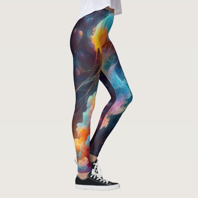 Cosmic Jellyfish Artwork Leggings (Right)