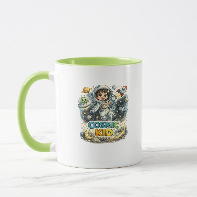 Cosmic Kid Cute Astronaut Coffee Mug (Left)
