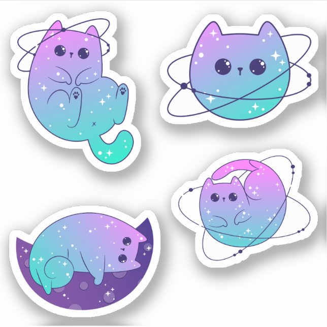 Cosmic Kitties - Celestial Cat Sticker Pack (Front)