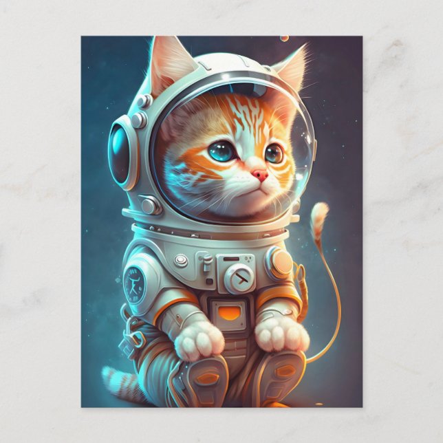 Cosmic Kitty Cat Postcard (Front)