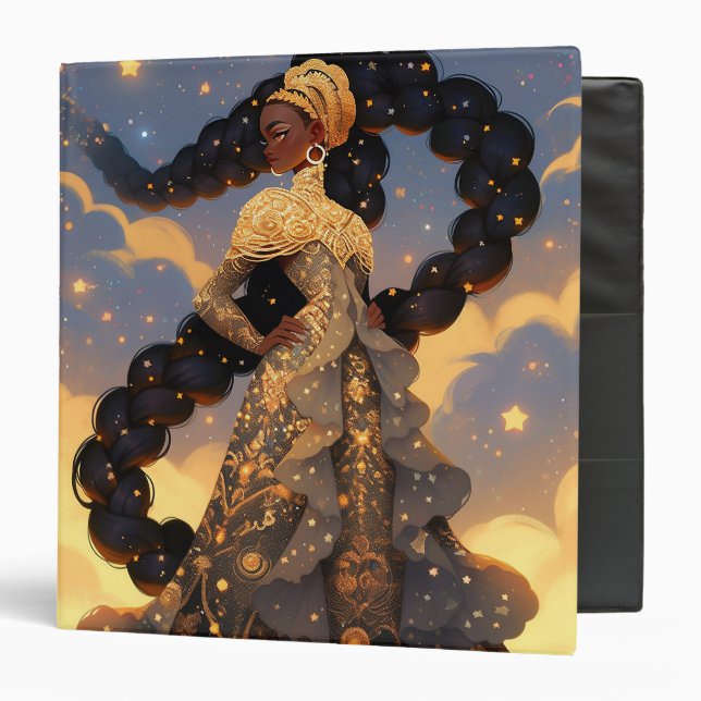 Cosmic Lady African American Fantasy Art Binder (Front/Inside)
