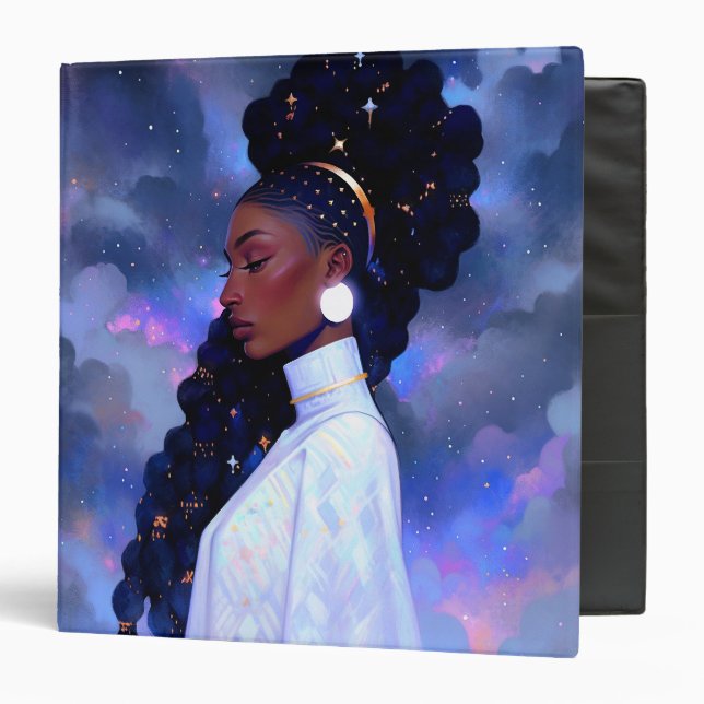 Cosmic Lady African American Fantasy Art Binder (Front/Inside)