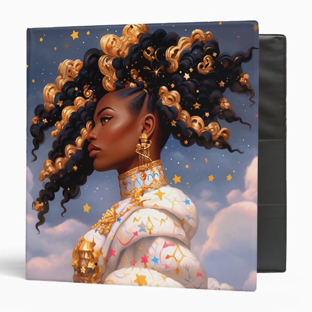 Cosmic Lady African American Fantasy Art Binder (Front/Inside)