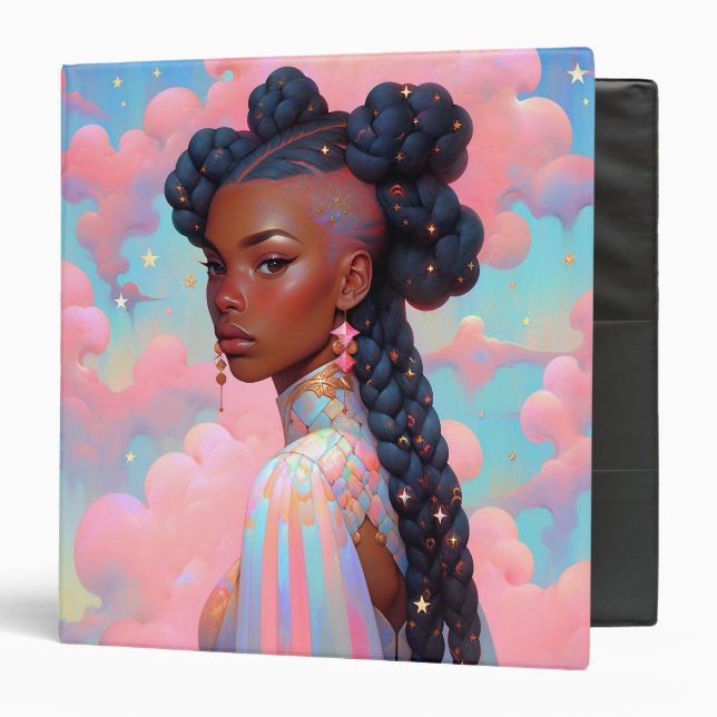 Cosmic Lady African American Fantasy Art Binder (Front/Inside)