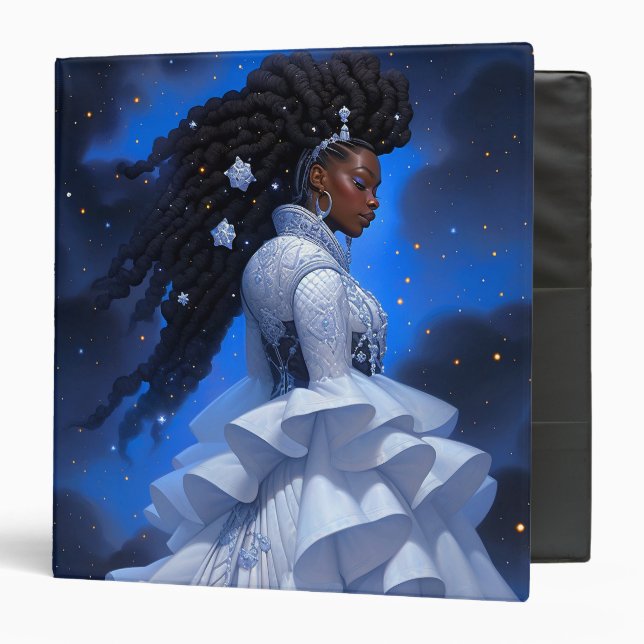 Cosmic Lady African American Fantasy Art Binder (Front/Inside)