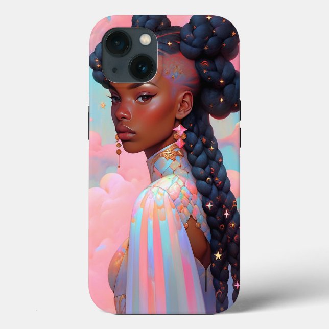 Cosmic Lady African American Fantasy Art Case-Mate iPhone Case (Back)