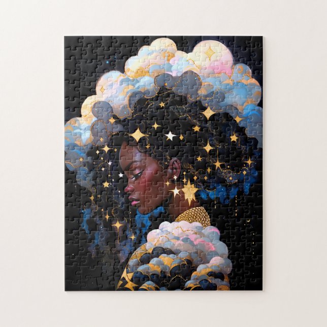 Cosmic Lady African American Fantasy Art Jigsaw Puzzle (Vertical)