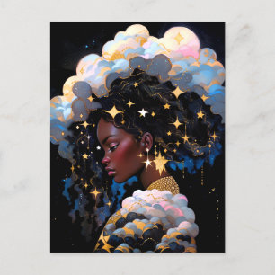 Cosmic Lady African American Fantasy Art Postcard